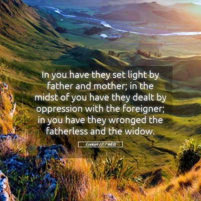 Picture 05 - Ezekiel 22:7 WEB - In you have they set light by father and mother; - Bible Verse Picture