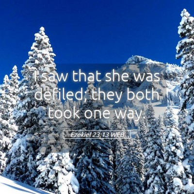 Picture 05 - Ezekiel 23:13 WEB - I saw that she was defiled; they both took one - Bible Verse Picture