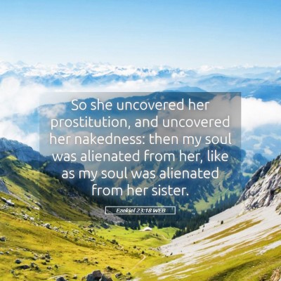 Picture 05 - Ezekiel 23:18 WEB - So she uncovered her prostitution, and uncovered - Bible Verse Picture