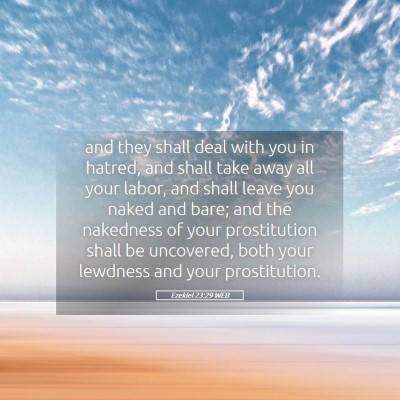 Picture 05 - Ezekiel 23:29 WEB - and they shall deal with you in hatred, and shall - Bible Verse Picture