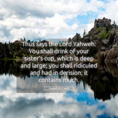 Picture 05 - Ezekiel 23:32 WEB - Thus says the Lord Yahweh: You shall drink of - Bible Verse Picture