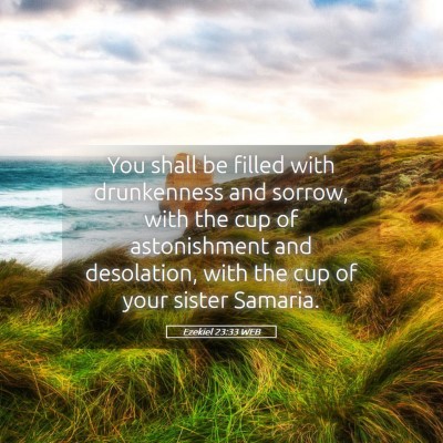 Picture 05 - Ezekiel 23:33 WEB - You shall be filled with drunkenness and sorrow, - Bible Verse Picture