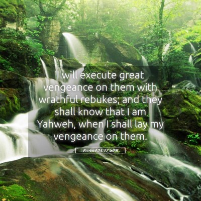 Picture 05 - Ezekiel 25:17 WEB - I will execute great vengeance on them with - Bible Verse Picture