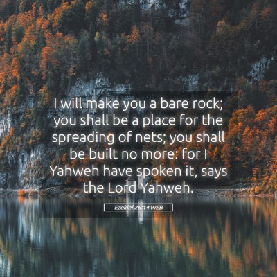 Picture 05 - Ezekiel 26:14 WEB - I will make you a bare rock; you shall be a place - Bible Verse Picture