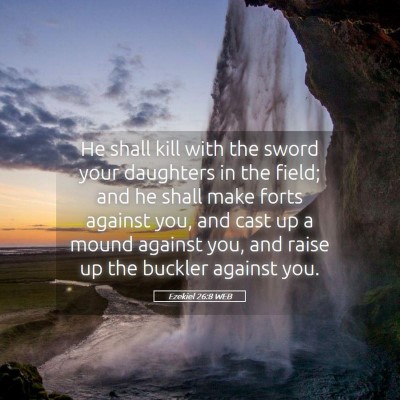Picture 05 - Ezekiel 26:8 WEB - He shall kill with the sword your daughters in - Bible Verse Picture