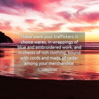 Picture 05 - Ezekiel 27:24 WEB - These were your traffickers in choice wares, in - Bible Verse Picture