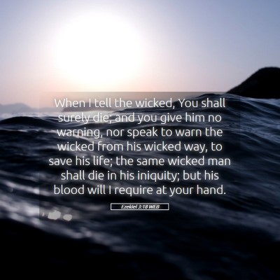 Picture 05 - Ezekiel 3:18 WEB - When I tell the wicked, You shall surely die; and - Bible Verse Picture