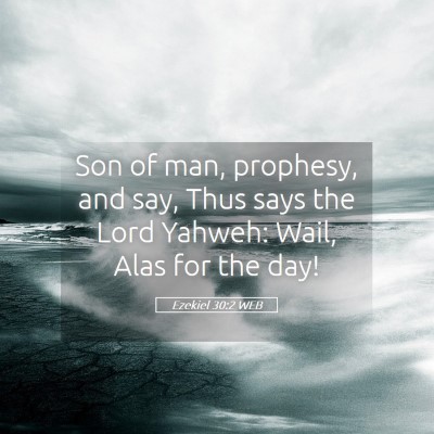 Picture 05 - Ezekiel 30:2 WEB - Son of man, prophesy, and say, Thus says the Lord - Bible Verse Picture