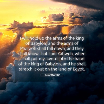 Picture 05 - Ezekiel 30:25 WEB - I will hold up the arms of the king of Babylon; - Bible Verse Picture