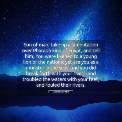 Picture 05 - Ezekiel 32:2 WEB - Son of man, take up a lamentation over Pharaoh - Bible Verse Picture