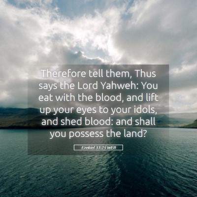 Picture 05 - Ezekiel 33:25 WEB - Therefore tell them, Thus says the Lord Yahweh: - Bible Verse Picture