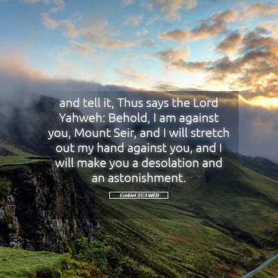 Picture 05 - Ezekiel 35:3 WEB - and tell it, Thus says the Lord Yahweh: Behold, I - Bible Verse Picture