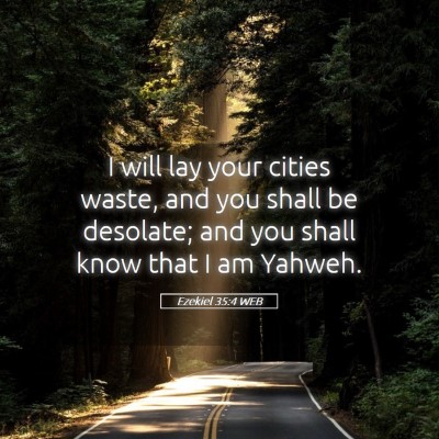 Picture 05 - Ezekiel 35:4 WEB - I will lay your cities waste, and you shall be - Bible Verse Picture