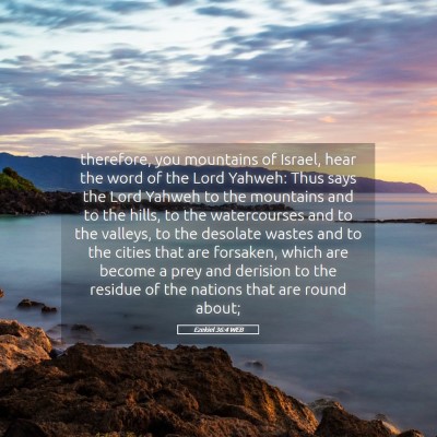 Picture 05 - Ezekiel 36:4 WEB - therefore, you mountains of Israel, hear the word - Bible Verse Picture
