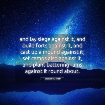 Picture 05 - Ezekiel 4:2 WEB - and lay siege against it, and build forts against - Bible Verse Picture