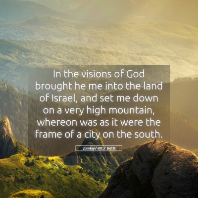 Picture 05 - Ezekiel 40:2 WEB - In the visions of God brought he me into the land - Bible Verse Picture