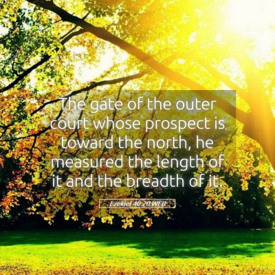 Picture 05 - Ezekiel 40:20 WEB - The gate of the outer court whose prospect is - Bible Verse Picture