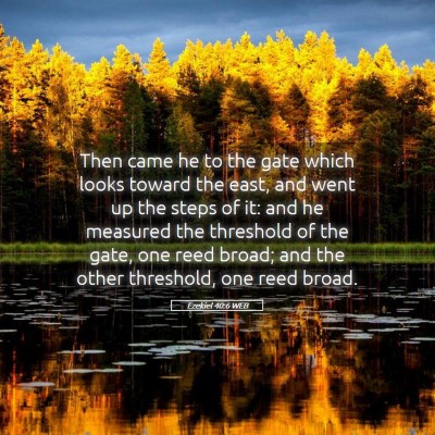 Picture 05 - Ezekiel 40:6 WEB - Then came he to the gate which looks toward the - Bible Verse Picture