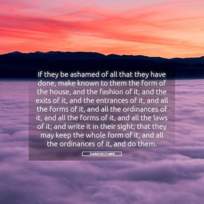 Picture 05 - Ezekiel 43:11 WEB - If they be ashamed of all that they have done, - Bible Verse Picture