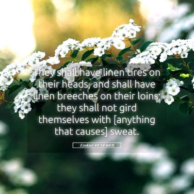 Picture 05 - Ezekiel 44:18 WEB - They shall have linen tires on their heads, and - Bible Verse Picture