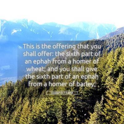 Picture 05 - Ezekiel 45:13 WEB - This is the offering that you shall offer: the - Bible Verse Picture