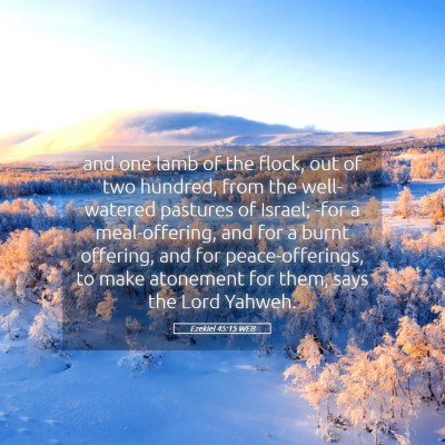 Picture 05 - Ezekiel 45:15 WEB - and one lamb of the flock, out of two hundred, - Bible Verse Picture