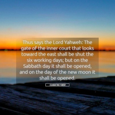Picture 05 - Ezekiel 46:1 WEB - Thus says the Lord Yahweh: The gate of the inner - Bible Verse Picture