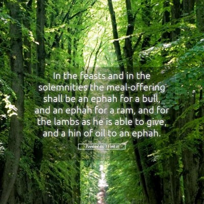 Picture 05 - Ezekiel 46:11 WEB - In the feasts and in the solemnities the - Bible Verse Picture