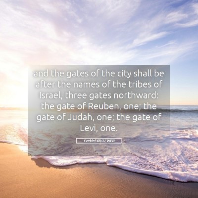 Picture 05 - Ezekiel 48:31 WEB - and the gates of the city shall be after the - Bible Verse Picture