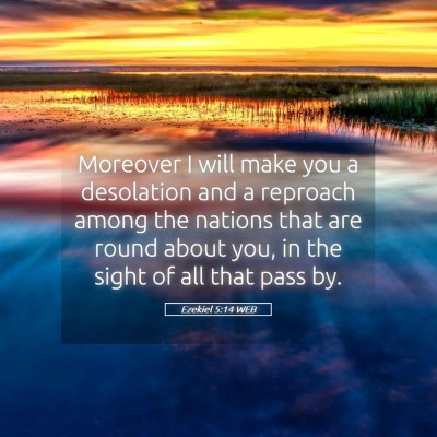 Picture 05 - Ezekiel 5:14 WEB - Moreover I will make you a desolation and a - Bible Verse Picture
