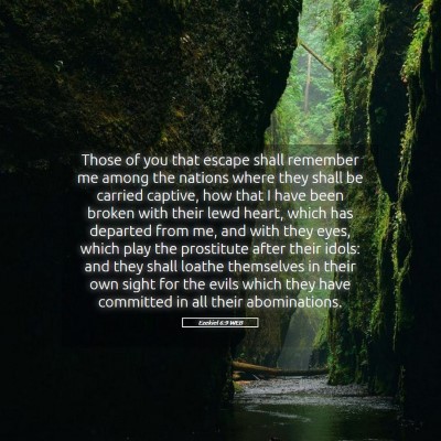 Picture 05 - Ezekiel 6:9 WEB - Those of you that escape shall remember me among - Bible Verse Picture