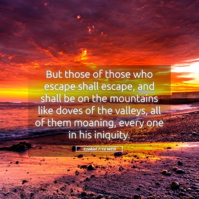Picture 05 - Ezekiel 7:16 WEB - But those of those who escape shall escape, and - Bible Verse Picture