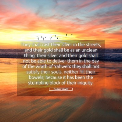 Picture 05 - Ezekiel 7:19 WEB - They shall cast their silver in the streets, and - Bible Verse Picture