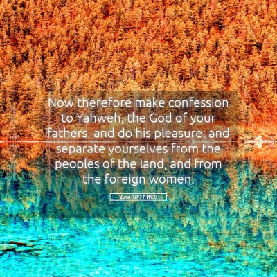 Picture 05 - Ezra 10:11 WEB - Now therefore make confession to Yahweh, the God - Bible Verse Picture