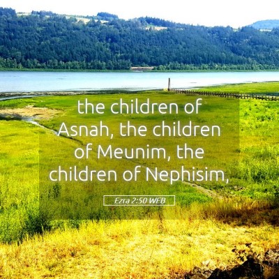 Picture 05 - Ezra 2:50 WEB - the children of Asnah, the children of Meunim, - Bible Verse Picture