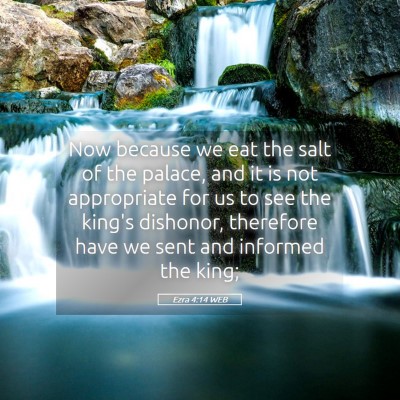 Picture 05 - Ezra 4:14 WEB - Now because we eat the salt of the palace, and it - Bible Verse Picture
