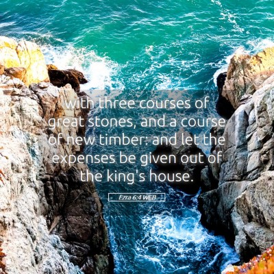 Picture 05 - Ezra 6:4 WEB - with three courses of great stones, and a course - Bible Verse Picture