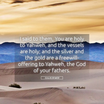Picture 05 - Ezra 8:28 WEB - I said to them, You are holy to Yahweh, and the - Bible Verse Picture