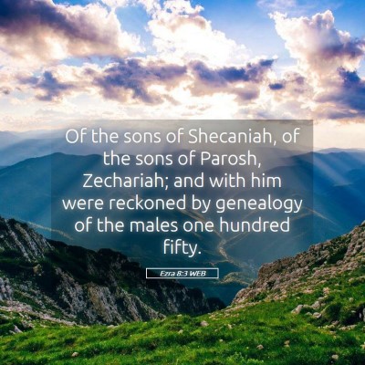 Picture 05 - Ezra 8:3 WEB - Of the sons of Shecaniah, of the sons of Parosh, - Bible Verse Picture