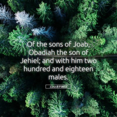 Picture 05 - Ezra 8:9 WEB - Of the sons of Joab, Obadiah the son of Jehiel; - Bible Verse Picture