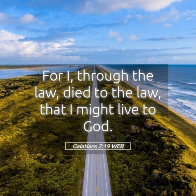 Picture 05 - Galatians 2:19 WEB - For I, through the law, died to the law, that I - Bible Verse Picture