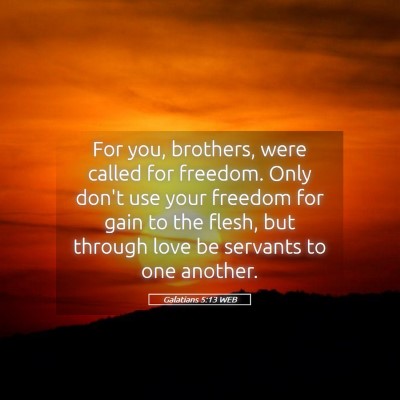 Picture 05 - Galatians 5:13 WEB - For you, brothers, were called for freedom. Only - Bible Verse Picture