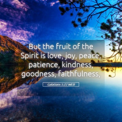 Picture 05 - Galatians 5:22 WEB - But the fruit of the Spirit is love, joy, peace, - Bible Verse Picture