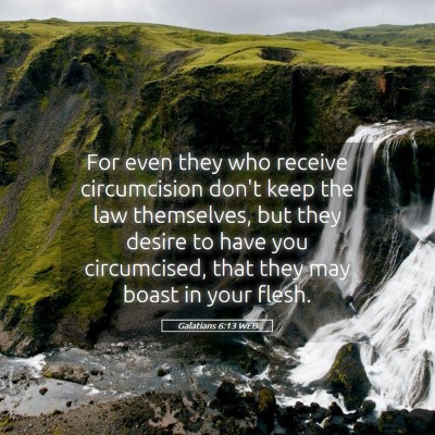 Picture 05 - Galatians 6:13 WEB - For even they who receive circumcision don't keep - Bible Verse Picture
