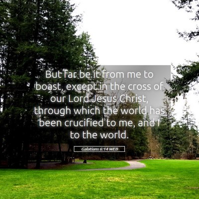 Picture 05 - Galatians 6:14 WEB - But far be it from me to boast, except in the - Bible Verse Picture