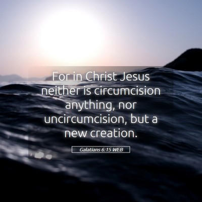 Picture 05 - Galatians 6:15 WEB - For in Christ Jesus neither is circumcision - Bible Verse Picture