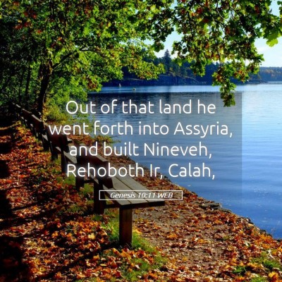 Picture 05 - Genesis 10:11 WEB - Out of that land he went forth into Assyria, and - Bible Verse Picture
