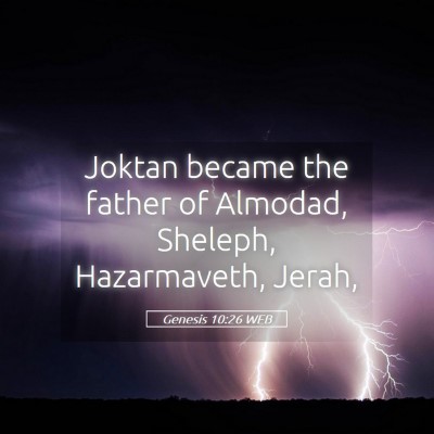 Picture 05 - Genesis 10:26 WEB - Joktan became the father of Almodad, Sheleph, - Bible Verse Picture