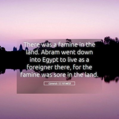Picture 05 - Genesis 12:10 WEB - There was a famine in the land. Abram went down - Bible Verse Picture