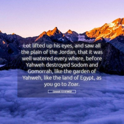 Picture 05 - Genesis 13:10 WEB - Lot lifted up his eyes, and saw all the plain of - Bible Verse Picture